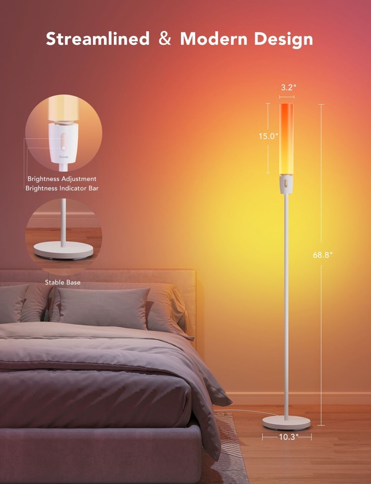 Govee - RGBICWW Cylinder Floor Lamp