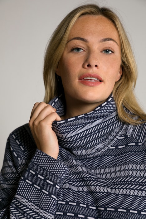 Sweatshirt, offene Seitennähte, Rollkragen, Biobaumwolle