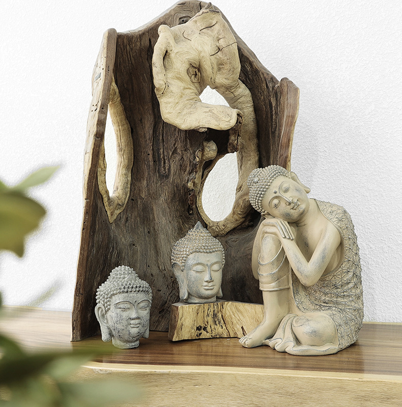 (11x16cm) Buddha Kopf Home Dekoration Garten Accessoire in Stein Optik