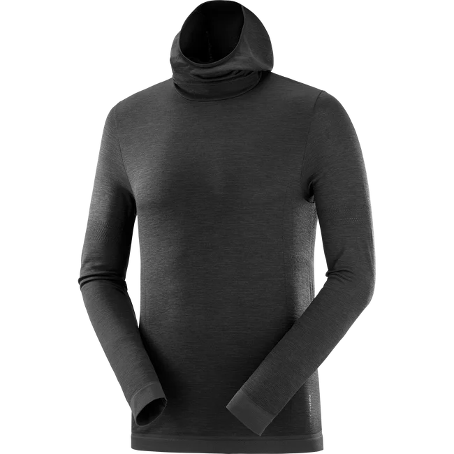 ESSENTIAL WOOL  Langarmshirt Baselayer Herren DEEPBLACK