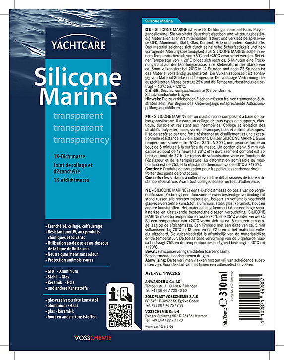 Silicone marine Transparent 310 ml YachtCare