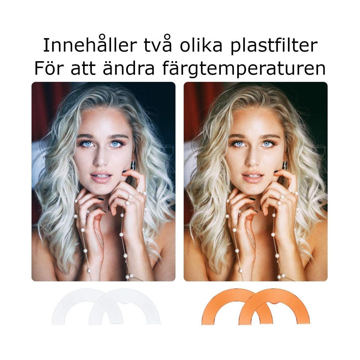 Studio LED Ring Lamp Selfie 48cm Diameter Dimmable Justerbar med bredde på farger og 2M Stand Ring Light Studio