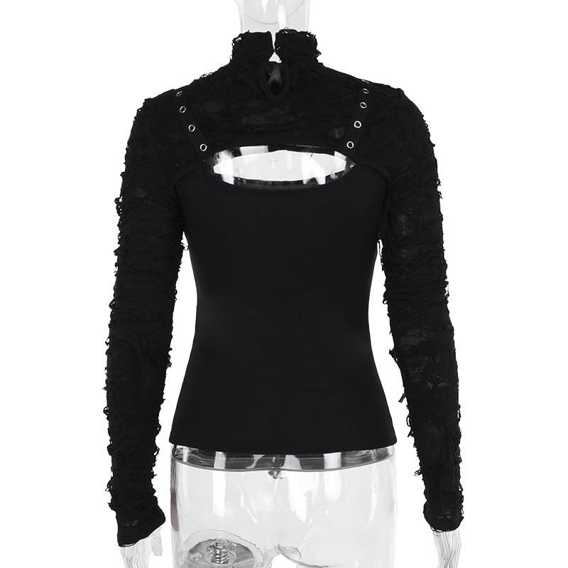 meadowdrop - T-shirt met lange mouwen en een effen, getailleerd model met gesp en een geraffineerde pasvorm