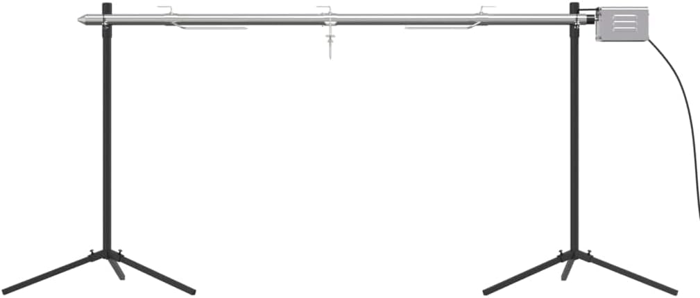 vidaXL Barbecue Automatique et Moteur Acier Inoxydable 150x46,5x82,5cm, Gril, Gril Fumeur, Gril extérieur, Gril à Charbon de Bois, Gril électrique