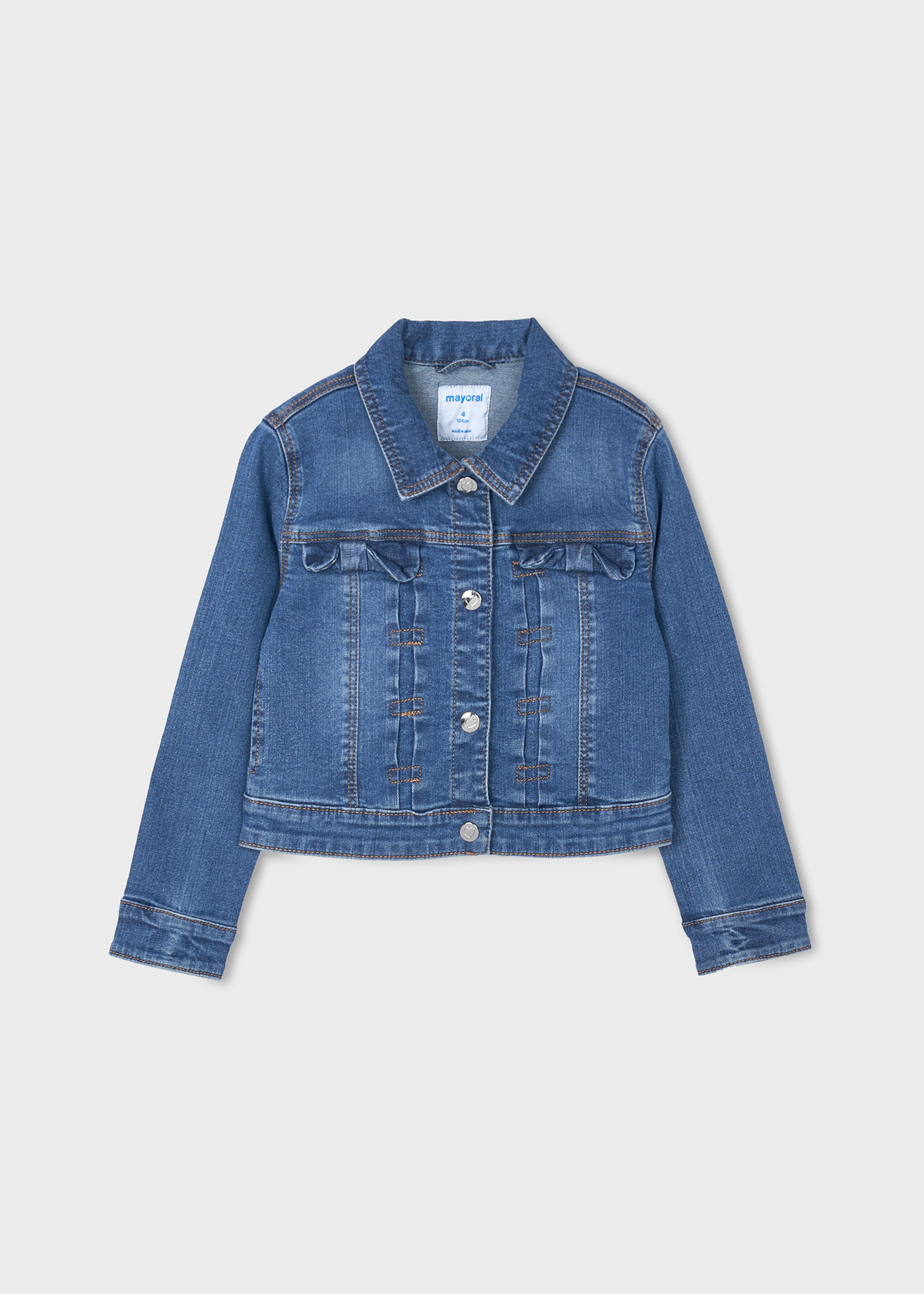 Jaqueta jeans Better Cotton para meninas, tamanho médio.
