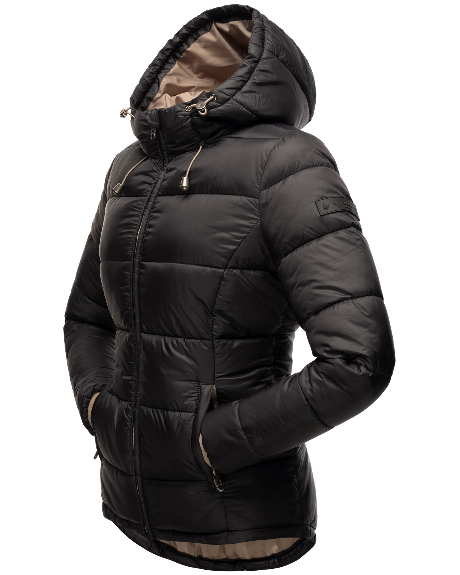 MARIKOO Damen Jacke Steppjacke Übergangsjacke Stepp Herbst gesteppt mit Kapuze Leandraa
