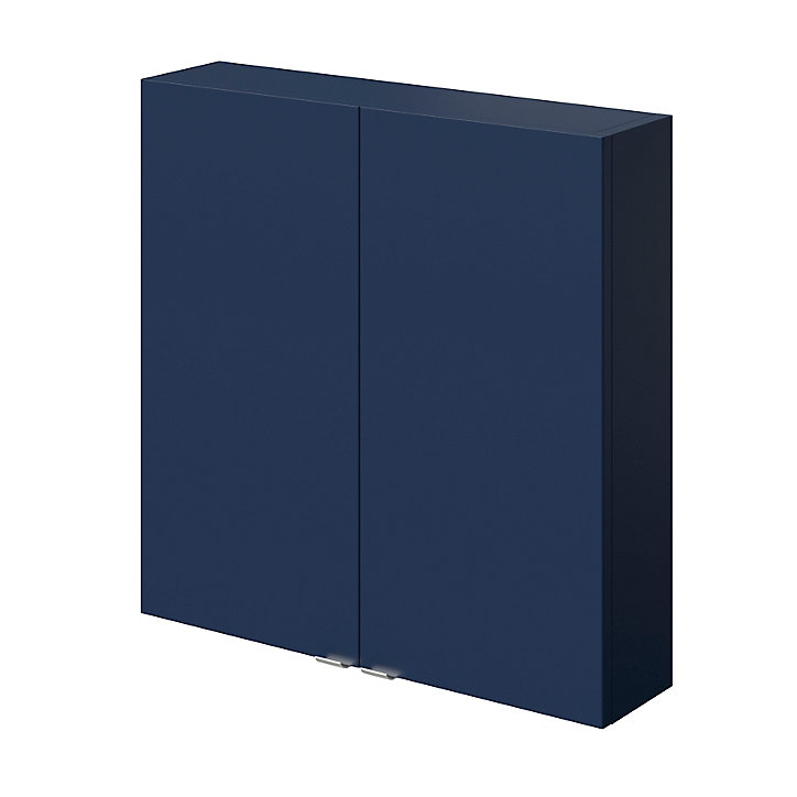 Armoire de salle de bains faible profondeur GoodHome Imandra bleu nuit mat L. 60 x H. 60 x P. 15 cm