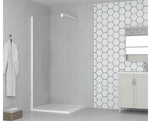 form&style Walk In MODENA 100 x 195 cm profiel wit mat helder glas vuilafstotende glascoating