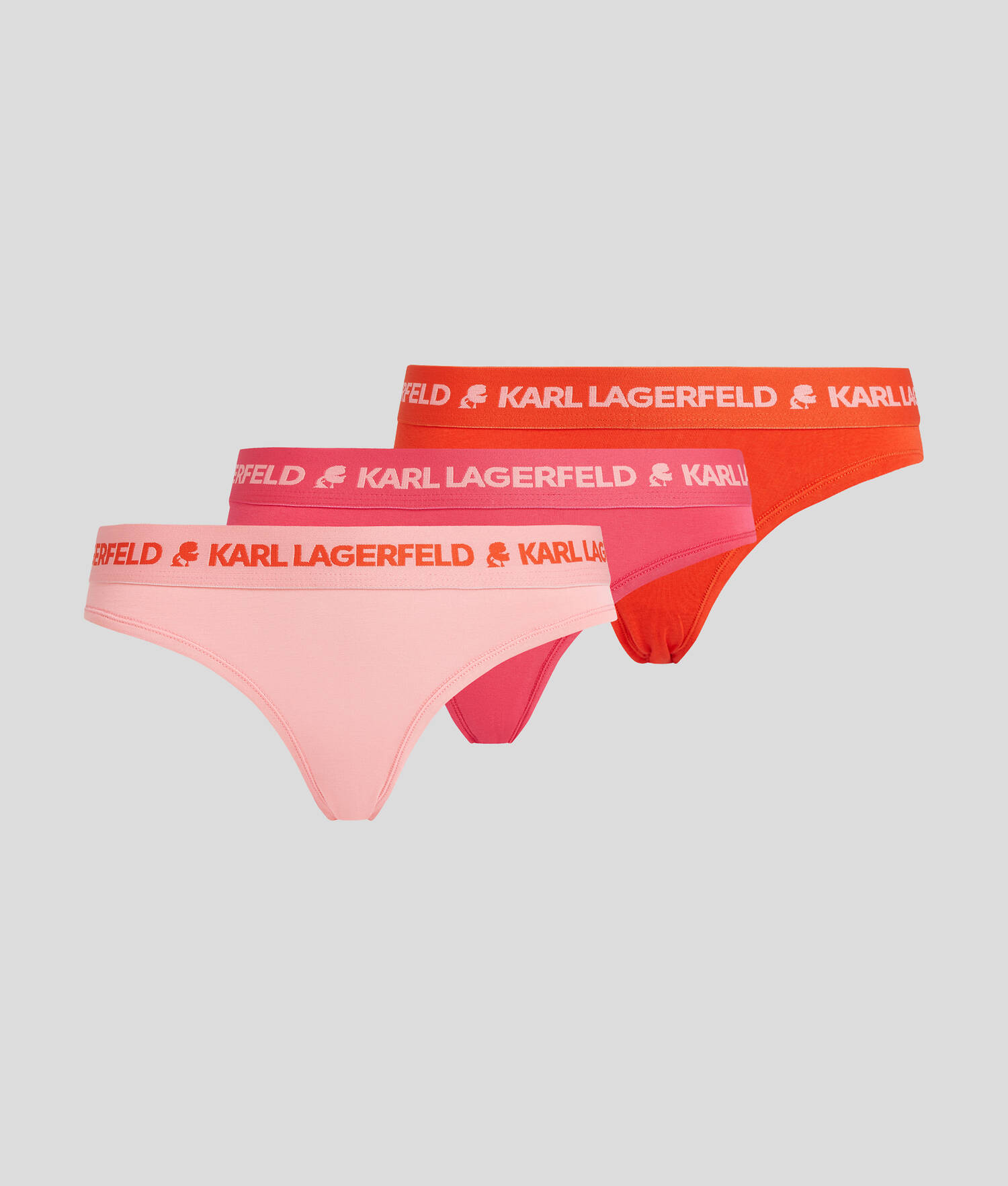 CULOTTES À LOGO KARL – LOT DE 3 - Rouge vif-framboise flamant rose