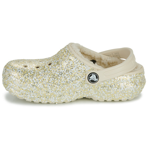 Crocs - Classic Lined Glitter Clog K - Beige / Doré