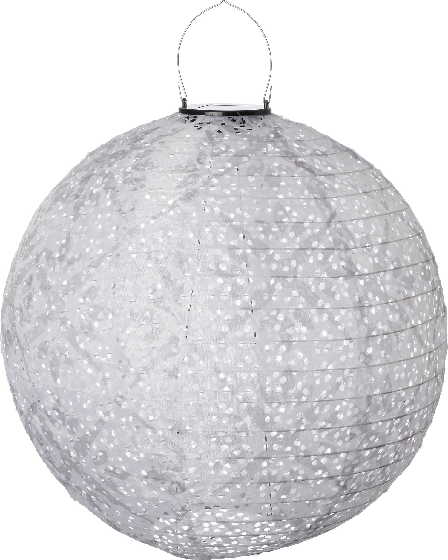 Intratuin solar lampion wit / grijs D 40 H 40 cm