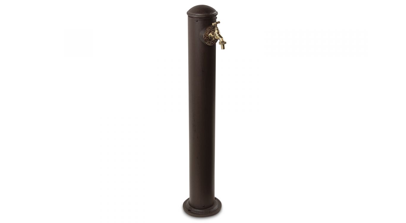 Fontaine de jardin métal marron 17.5x17.5x91cm