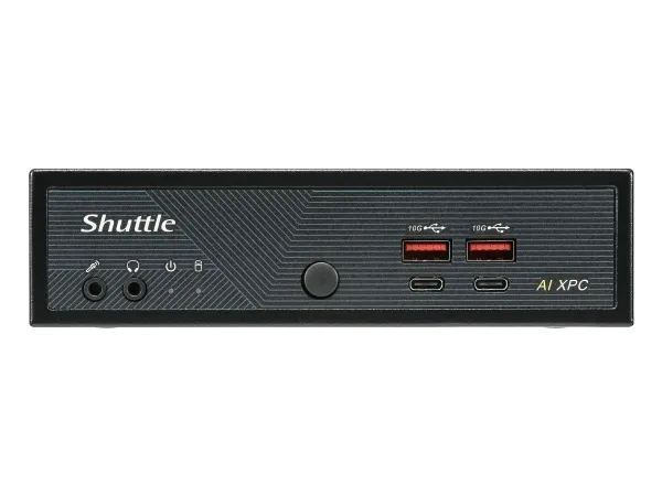 Shuttle Slim AI PC DN11H7, 1,35 L størrelse PC, Mini PC barebone, Intel® SoC, DDR5-SDRAM, PCI Express, 120 W
