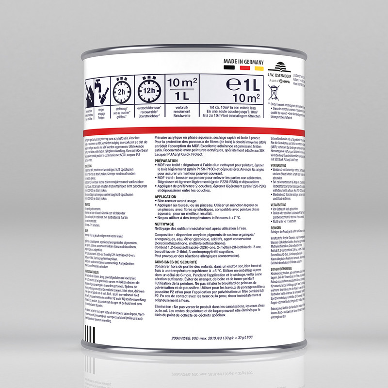 Bridex SDX MDF Primer acryl 1L wit