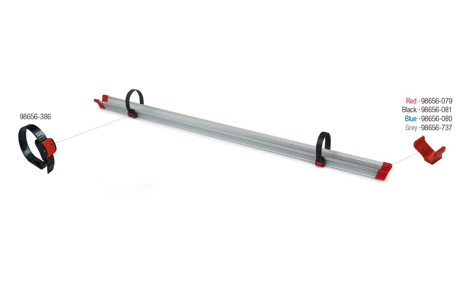 Fiamma Rail Quick Radschiene 128 cm - Farbe Schwarz Fiamma Ersatzteilnummer 98656-098