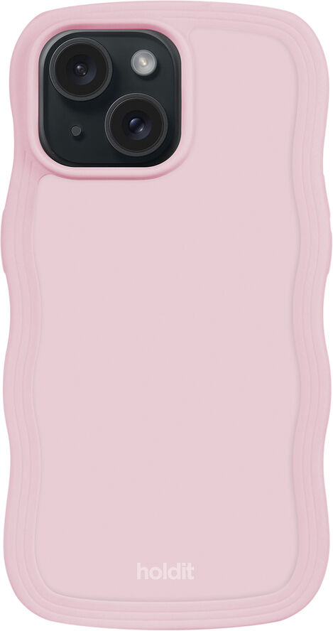 HoldIt Wavy Case iPhone 15/14/13 Lyserød