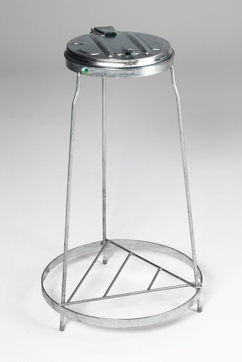 PROREGAL Stapelbare afvalbak met metalen deksel, stationair, 120 liter, HxBxD 96 x 60 x 60 cm, staal, thermisch verzinkt