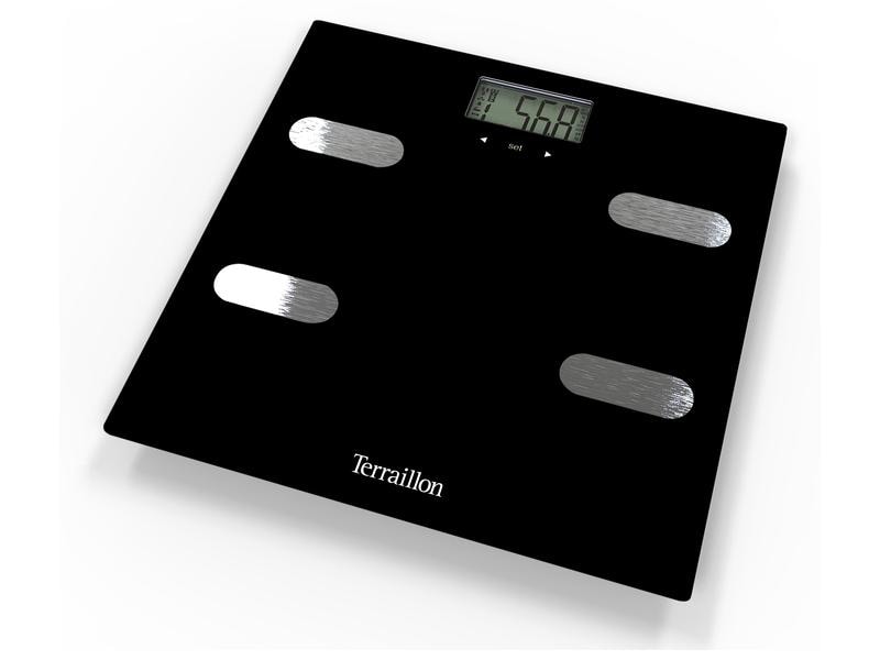 Terraillon Körperanalysewaage Fitness Schwarz Glas-Waage