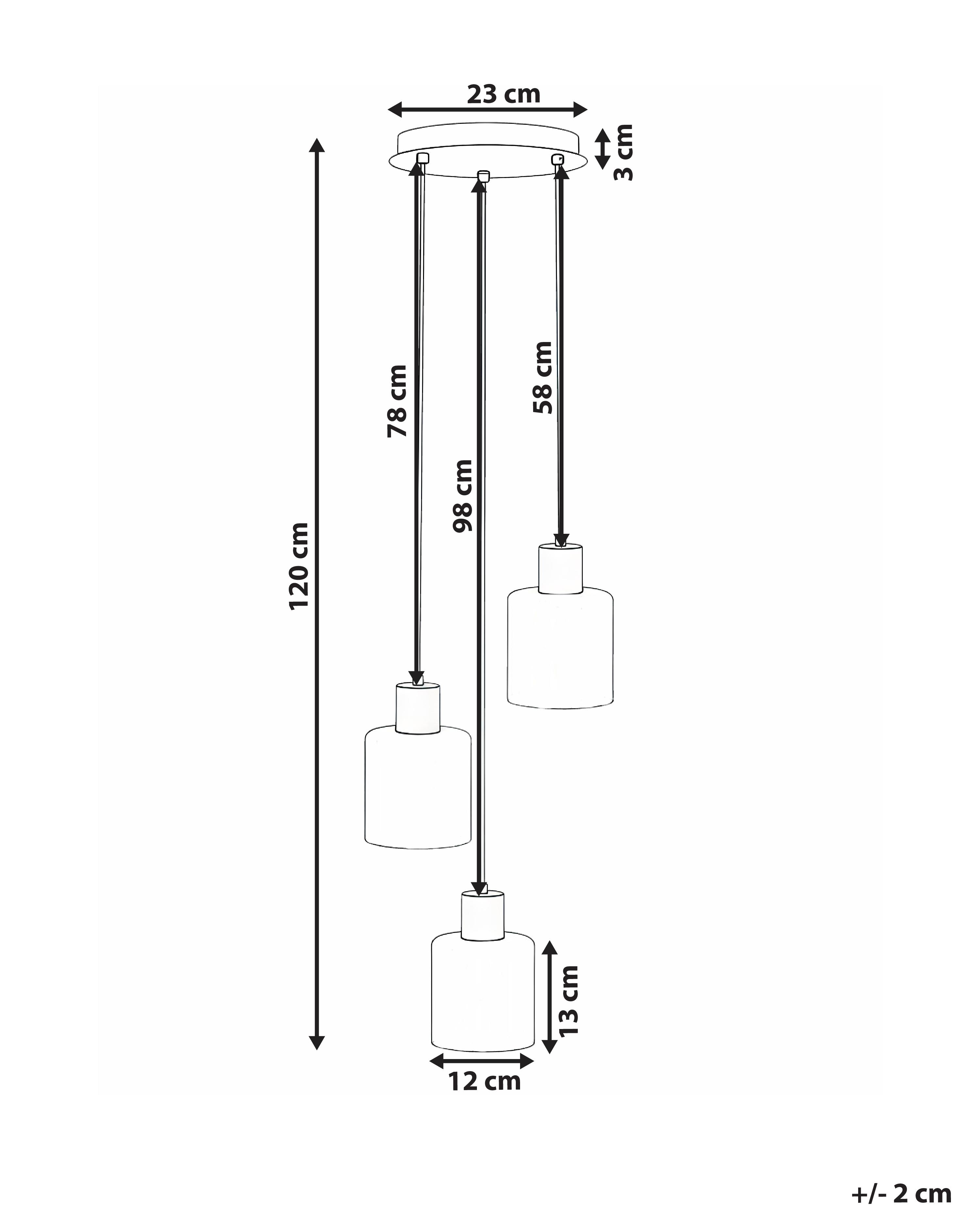 3-lichts hanglamp KITARE Glas Beige