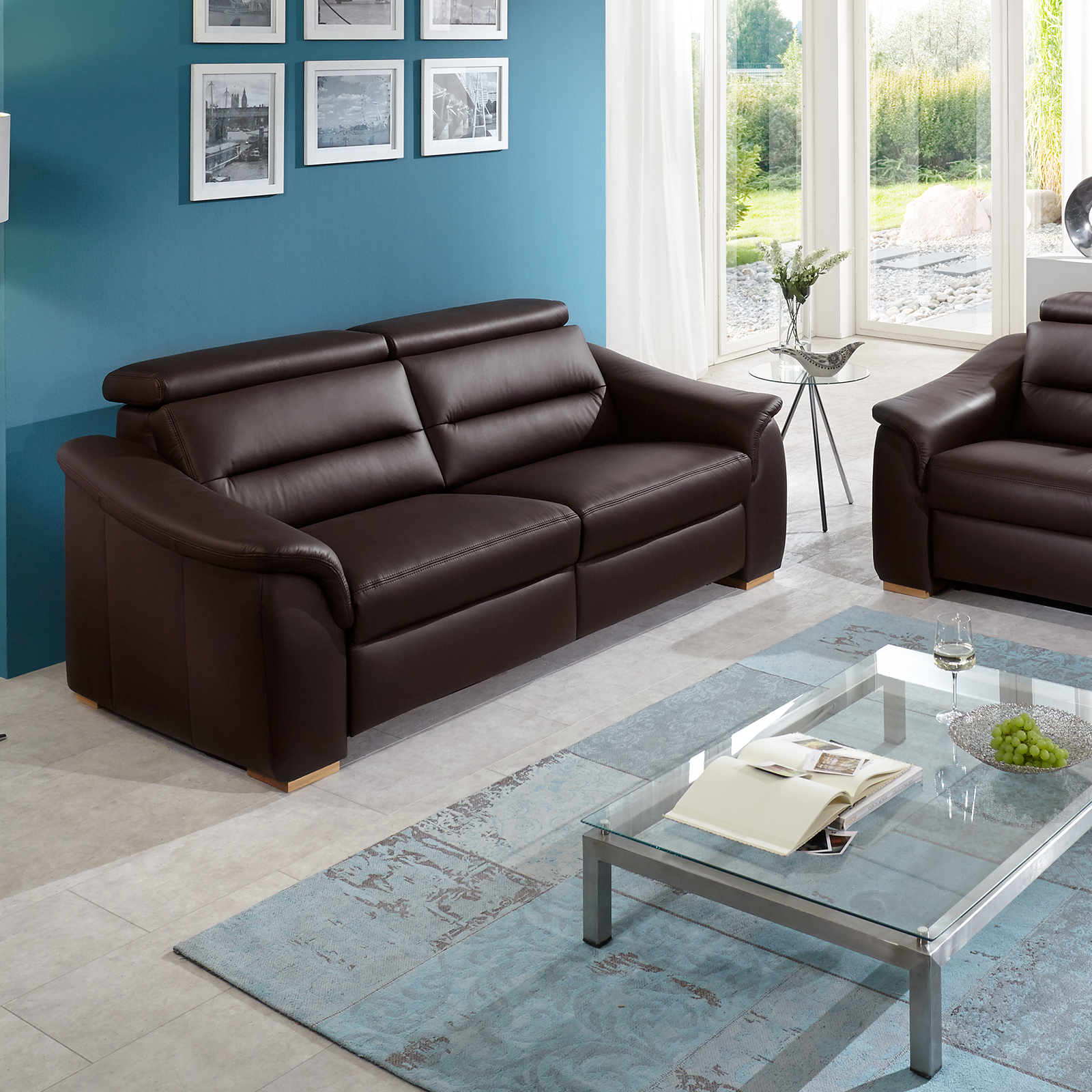 polsterpower Ledersofa - braun - Basismodell