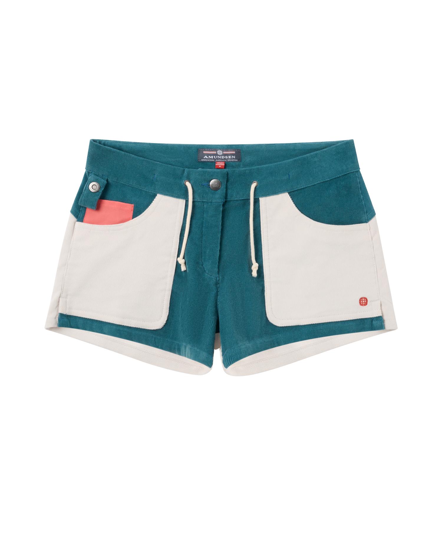 Amundsen 3Incher Cord Shorts Womens Elemental Blue/Natural