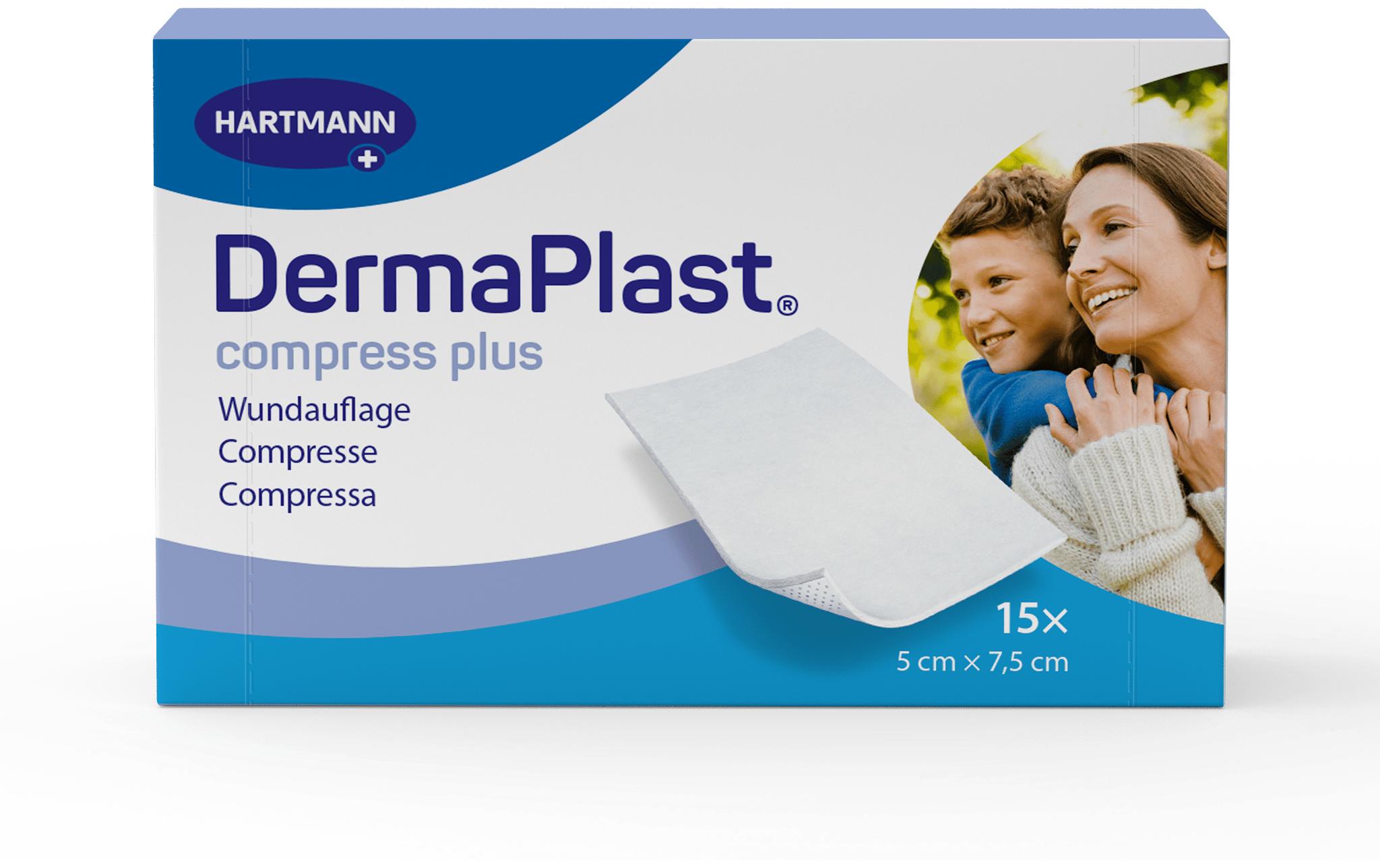 Wundauflage Compress Plus 5 cm x 7.5 cm 15 StückNicht haftende Wundauflage