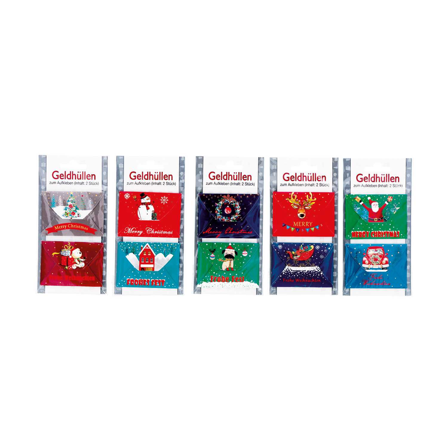 Geldgeschenk Mini-Umschlag 2er selbstklebend Weihnachten
