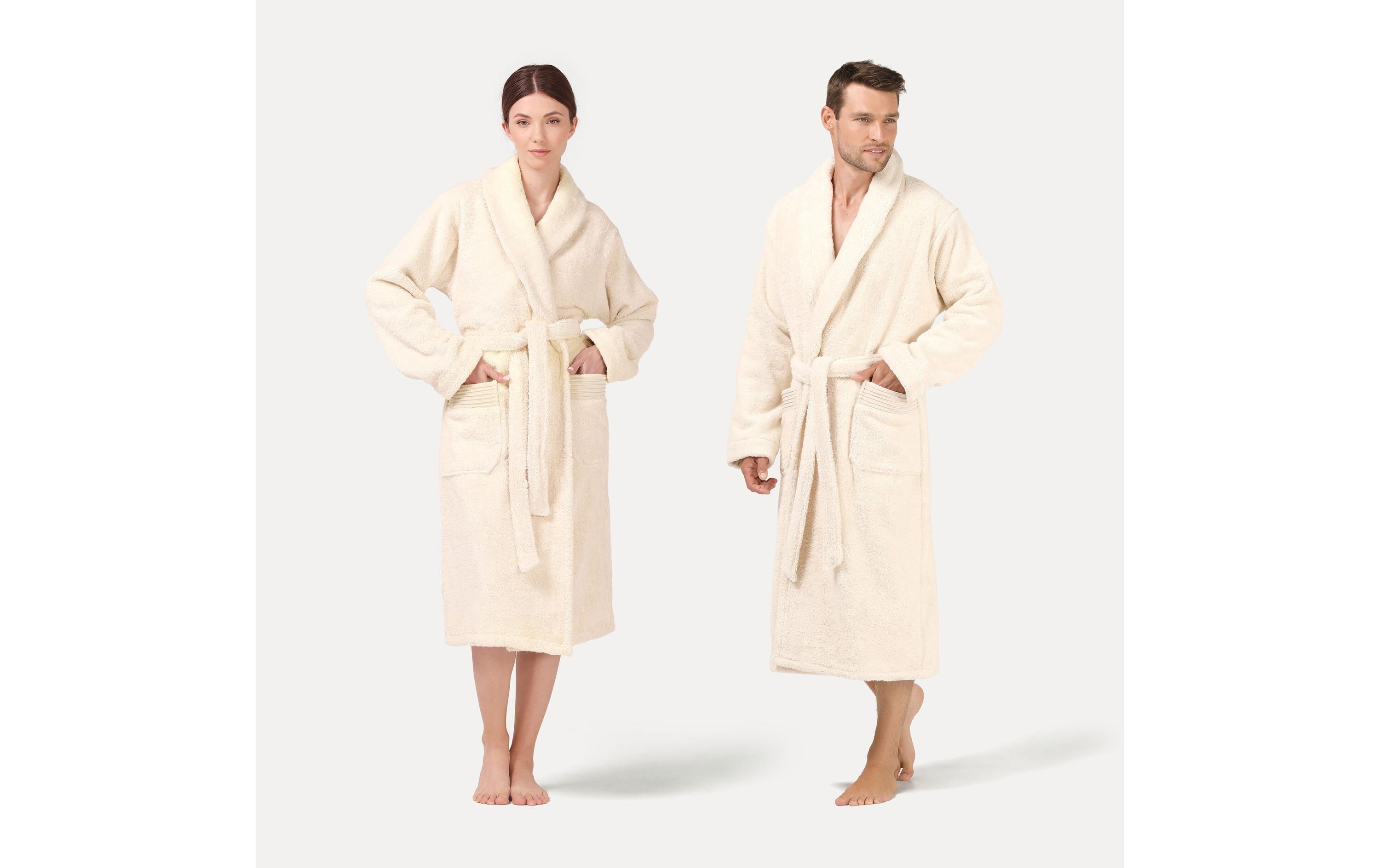Bademantel Wellness S, Nature<br>Schalkragenmantel