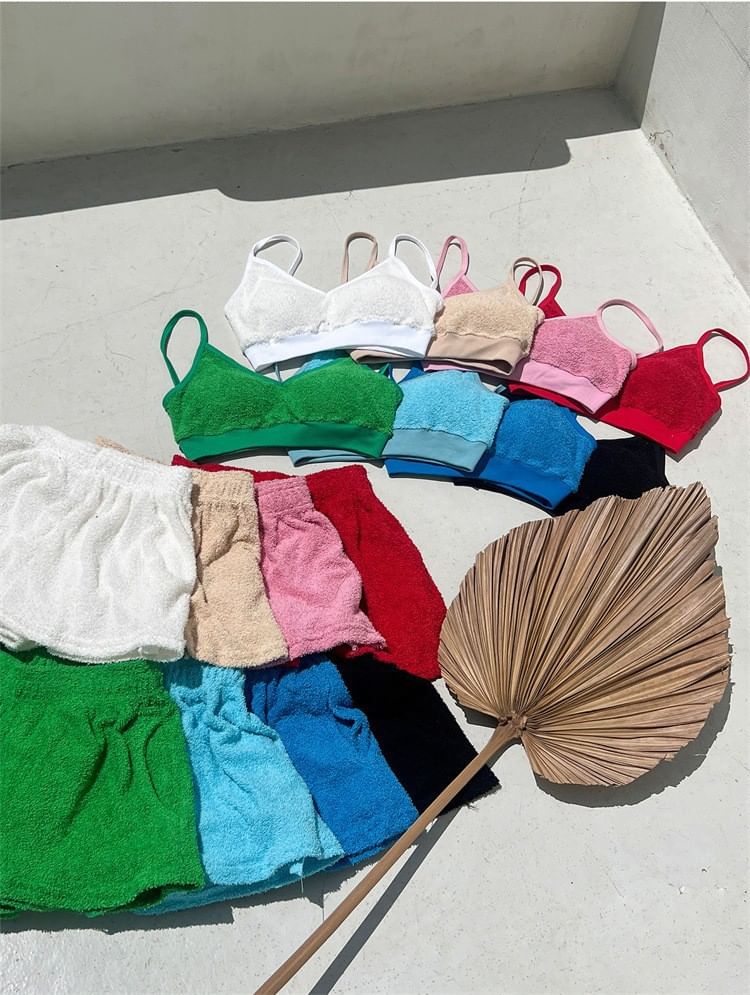Oceanid - Set: Effen bikinitop + broekje + zwemshort