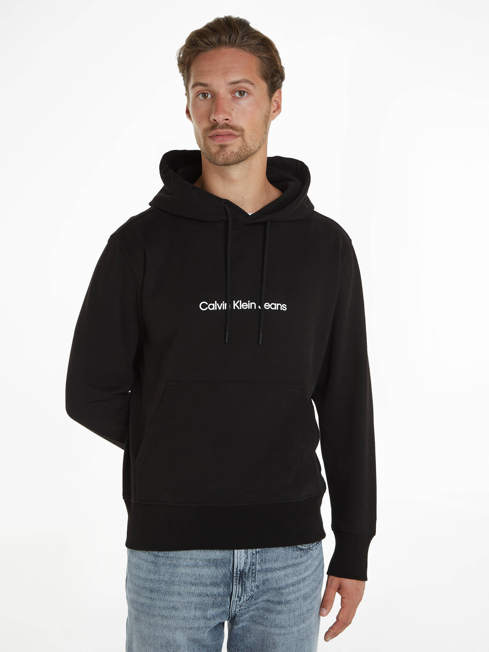CALVIN KLEIN JEANS| Herren Sweatshirt mit Kapuze SQUARE FREQUENCY LOGO HOODIE
