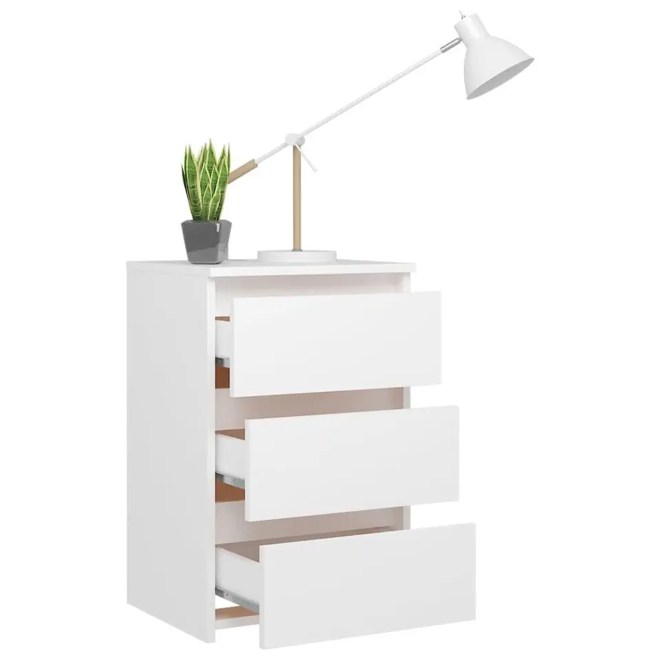 vidaXL - Nachtkastje - Wit - Bewerkt hout - 2 stuks
