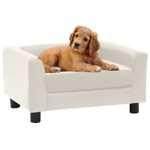 Sofá retangular creme para cães Vidaxl