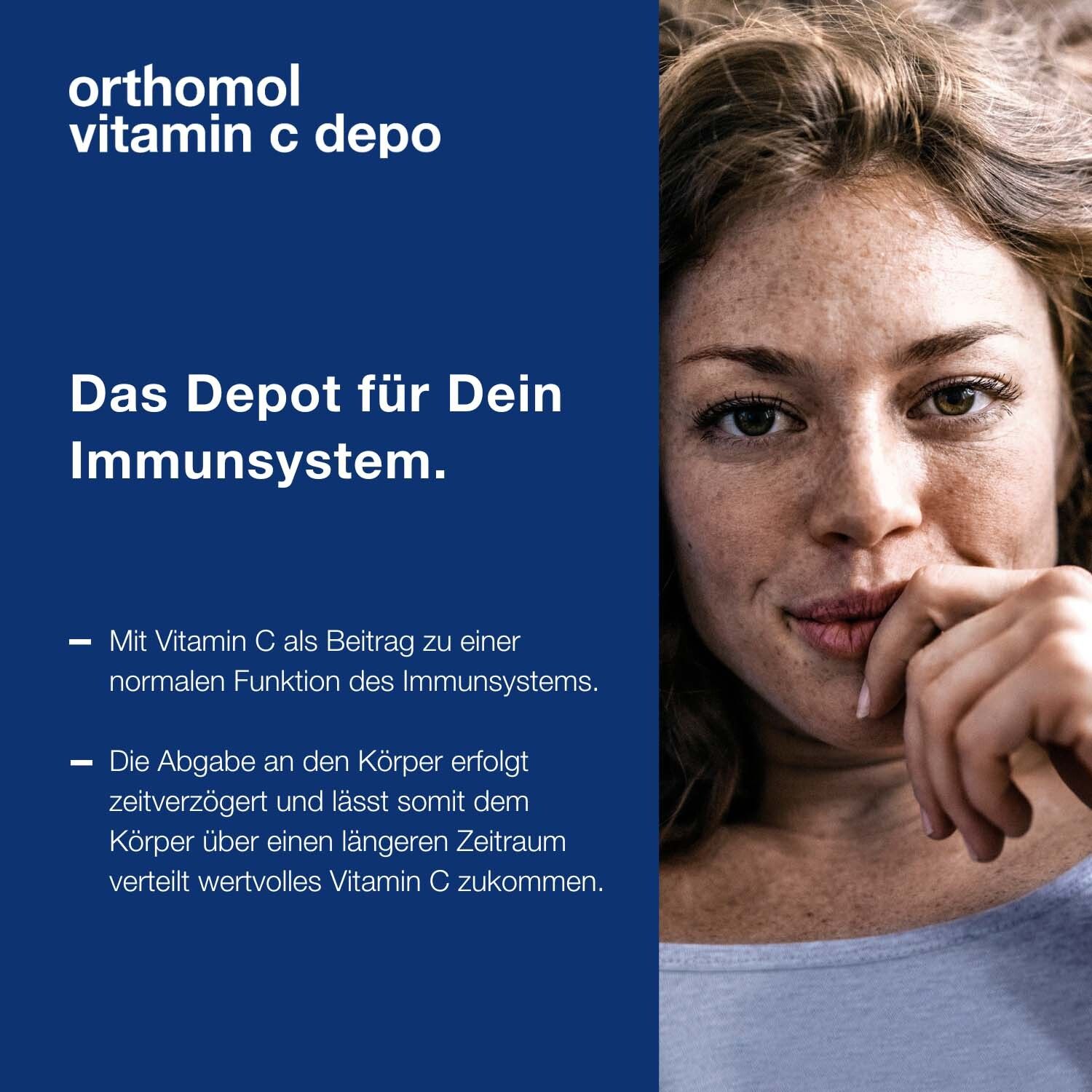 Orthomol Vitamin C depo - Nahrungsergänzungsmittel mit Depot-Wirkung für eine normale Funktion des Immunsystems - Tabletten