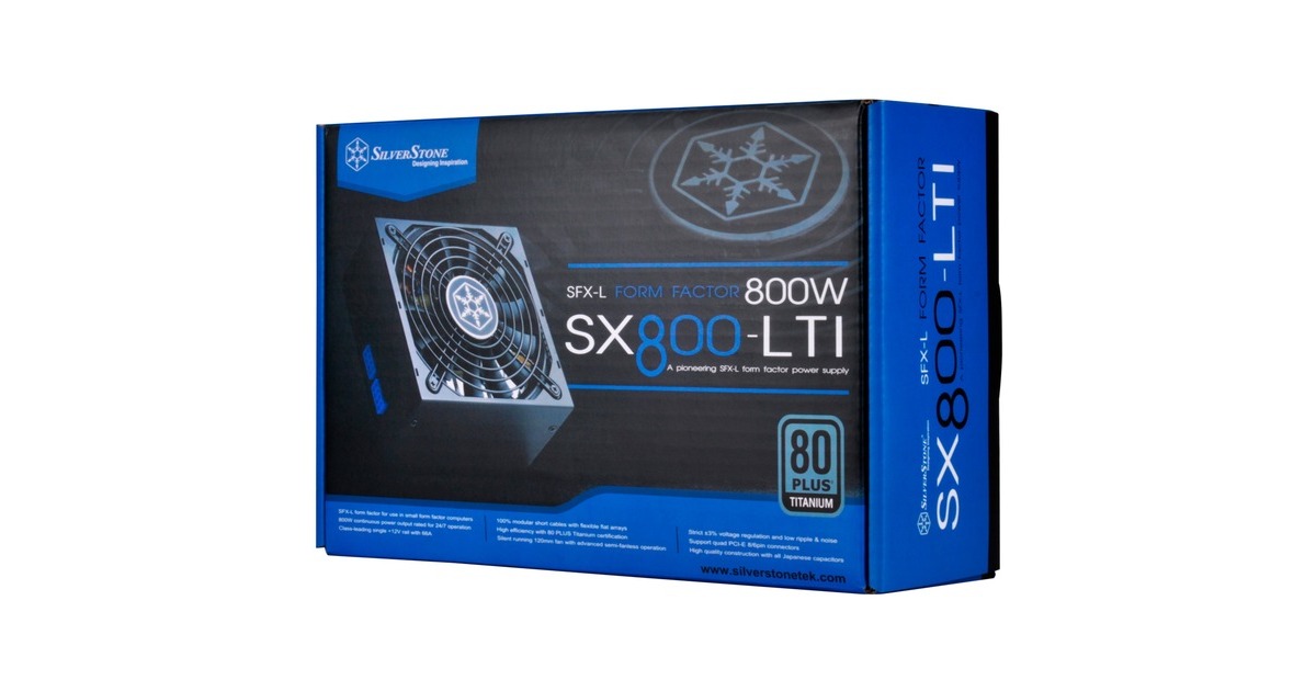 SilverStoneSX800-LTI v1.2, modulaire 800 watt voeding   (Zwart, 4x PCIe)