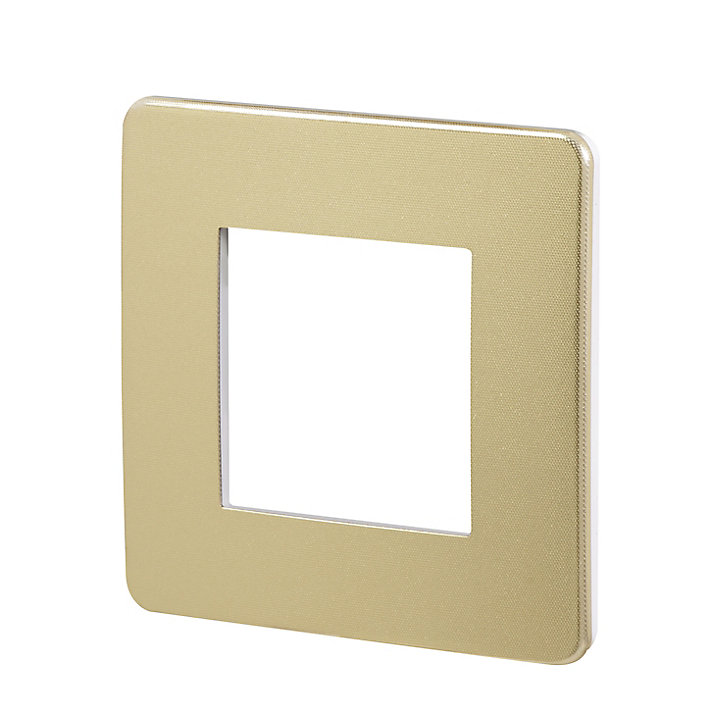 Plaque de finition simple Schneider Electric Unica Déco or liseré blanc