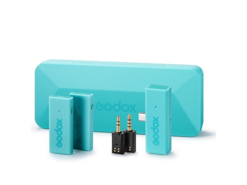 Godox Übertragungssystem MoveLink Mini UC Kit 2 Grün Drahtloses 2.4 GHz Lavalier-Mikrofon-System für Vlogging und Kameras