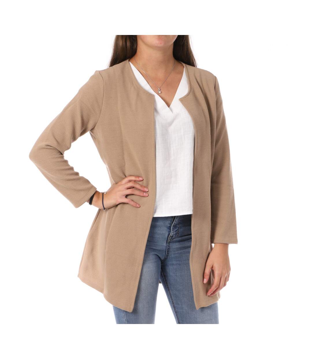 Cardigan Beige Femme Vero Moda 7/8