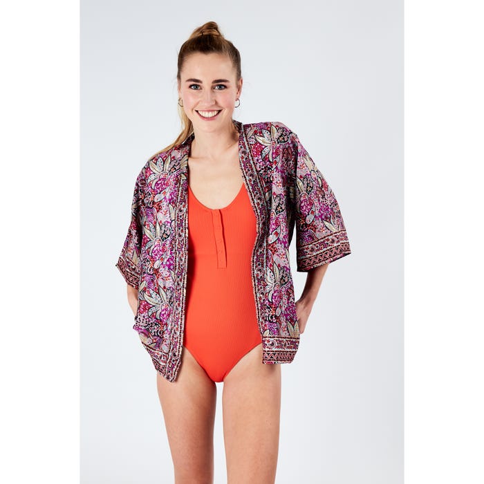 Veritas-Korte kimono print