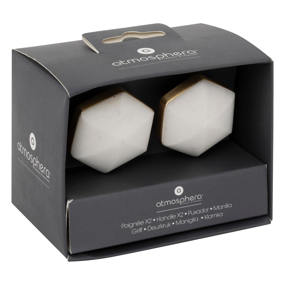 POIGNEE LE COLLECTIONNEUR MARBRE D.4.2CM X2 PIECES