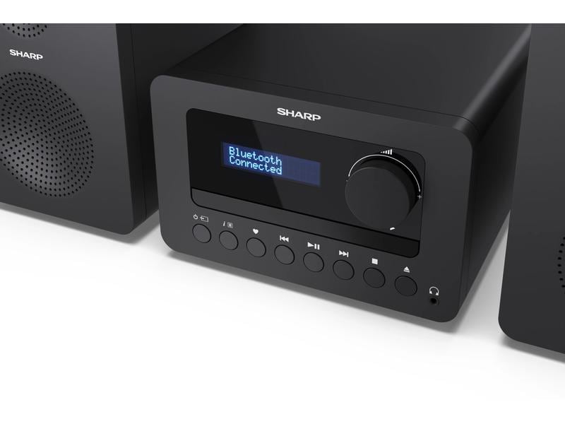 Sharp Micro-HiFi Anlage XL-B520D – Schwarz Hi-Fi-Micro-System mit DAB /FM-Tuner und Bluetooth