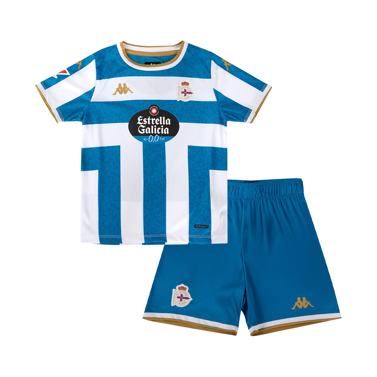 Conjunto Kappa Deportivo La Coruña Primeiro Equipamento 2025-2026 Criança