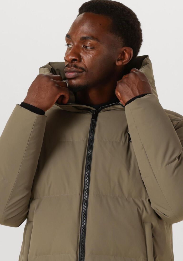 khaki genti gewatteerde jas chris