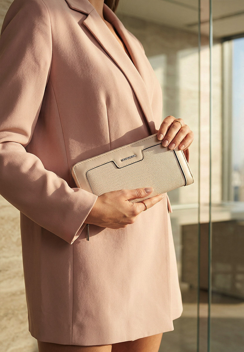 Portefeuille femme beige Silvia Rosa 3048