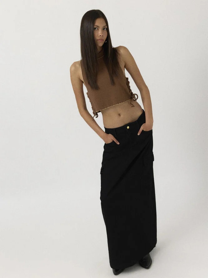 Something New SNVENUS HR MAXI SKIRT - WST Black