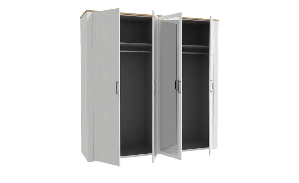 Drehtürenschrank Bohol Weiß 215 cm
