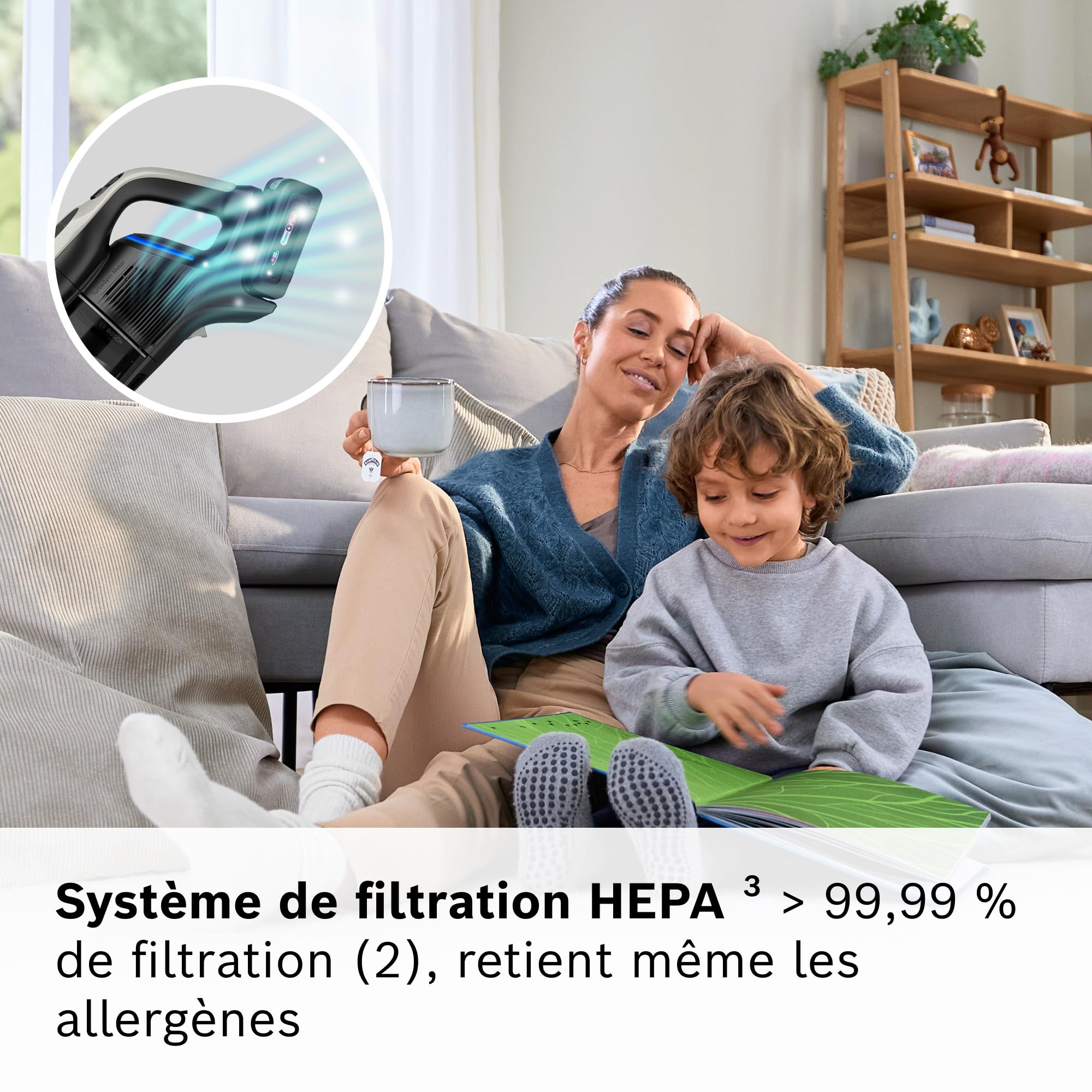 Bosch, aspirateur Balai sans Fil, Unlimited 10, Batterie 4.0 Ah, Technologie MicroClean, bac à poussière Facile à Vider, Tube Flexible, éclairage LED,
