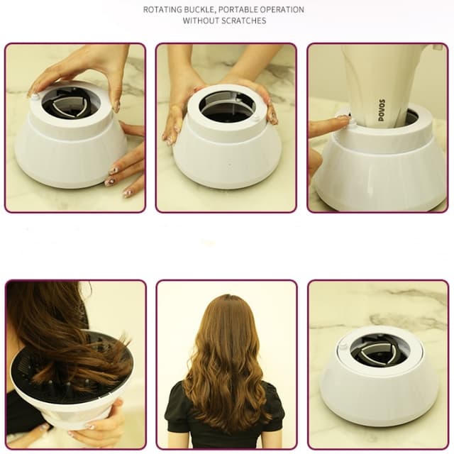 Foldbar curling diffuser til hårtørrer Sort