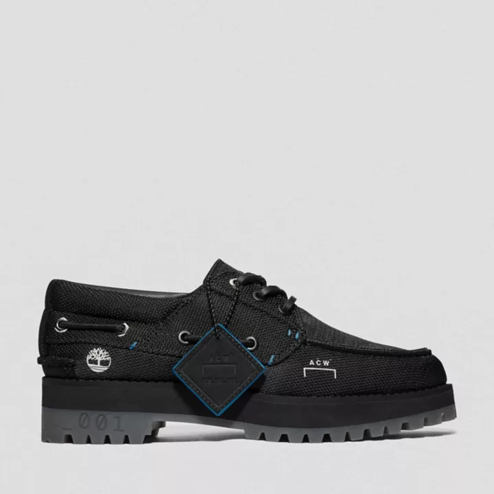 Timberland x A-COLD-WALL* Future73 Sapato Náutico Feminino com 3 Ilhós, Costurado à Mão, na cor Preta