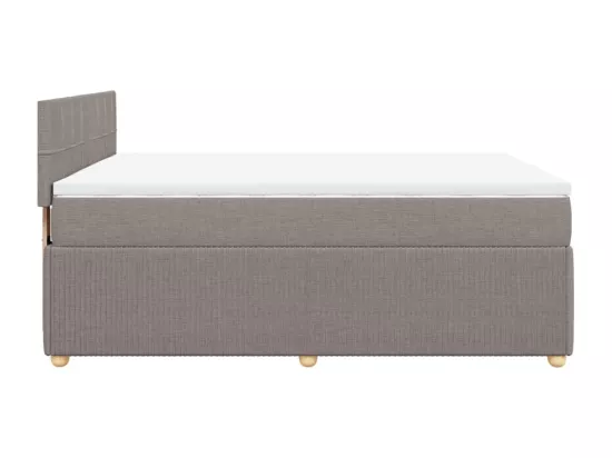 Sommier à lattes de lit avec matelas Taupe 140x190 cm Tissu