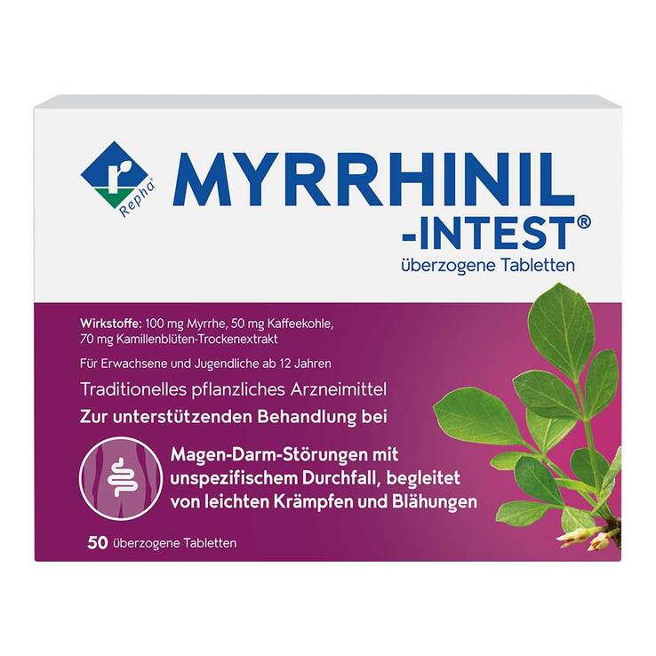 MYRRHINIL-INTEST überzogene Tabletten, 50 St